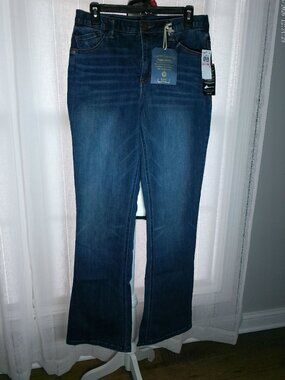 DEMOCRACY NWT 5 Pocket AB Solution Dk Wash Denim Jeans w/Rear Sparkle Pockets 10